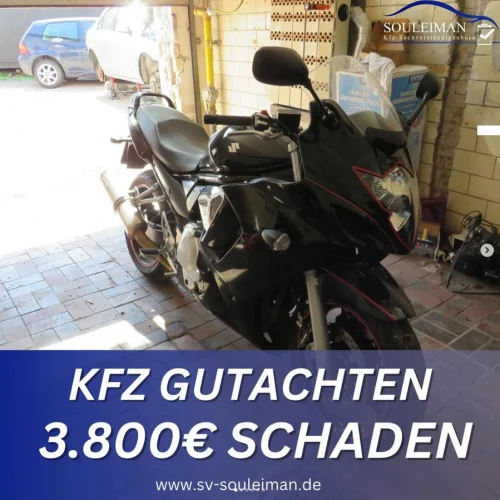 Suzuki GSX 600 Motorrad mit Sturzschaden - Gutachten SV Souleiman Bremen