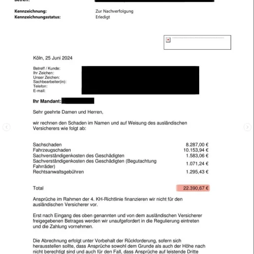Fahrzeug mit schwerem Seitenschaden - KFZ-Gutachten 21.160 € SV Souleiman Bremen
